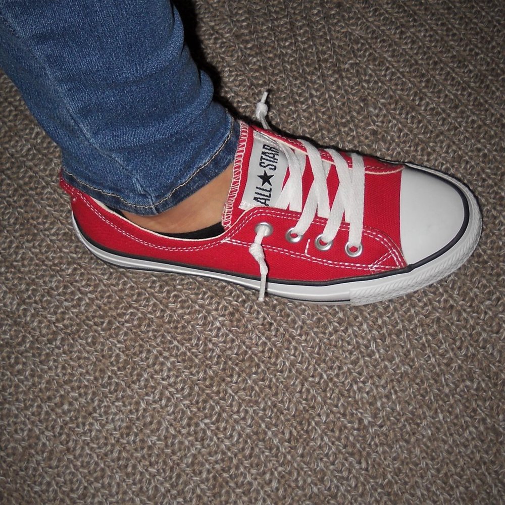 Converse Red and White Women's Sneakers - Picture 11 of 14